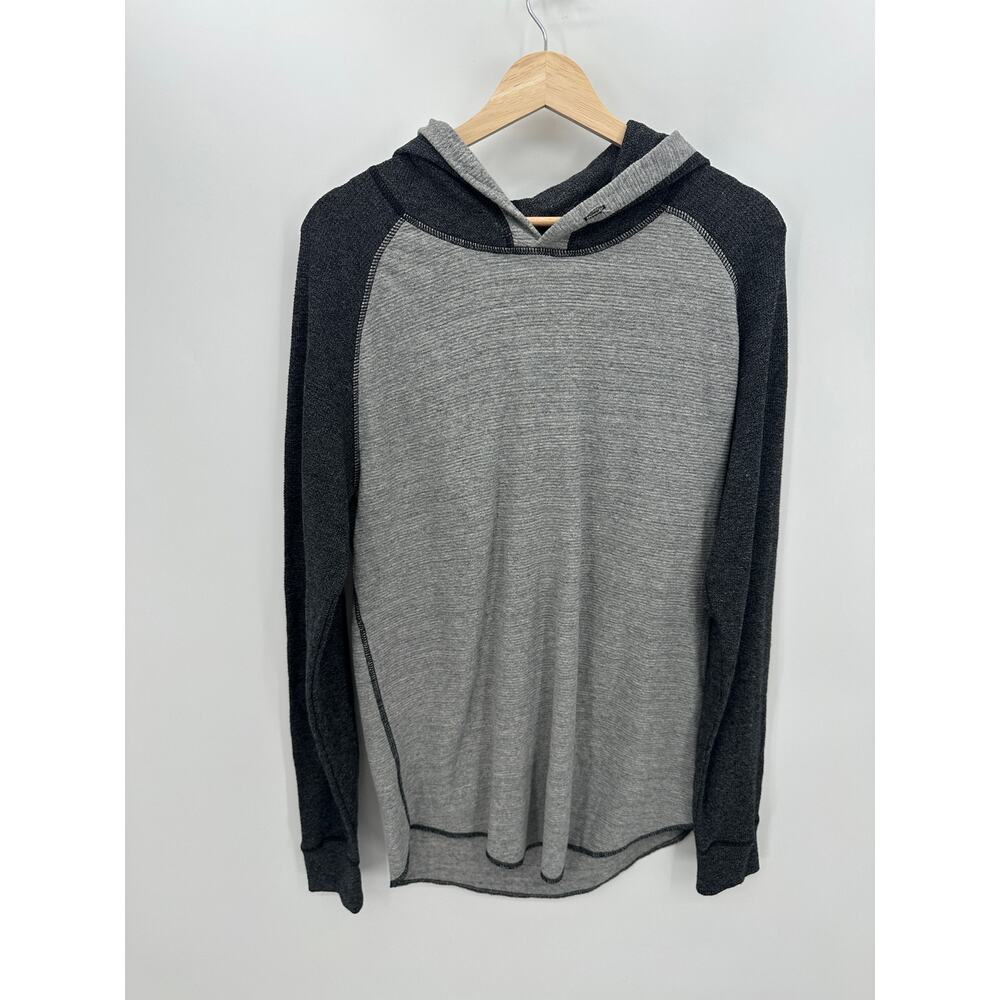 BKE Hoodie Mens Medium Gray Color block Pullover Sweatshirt Lightweight